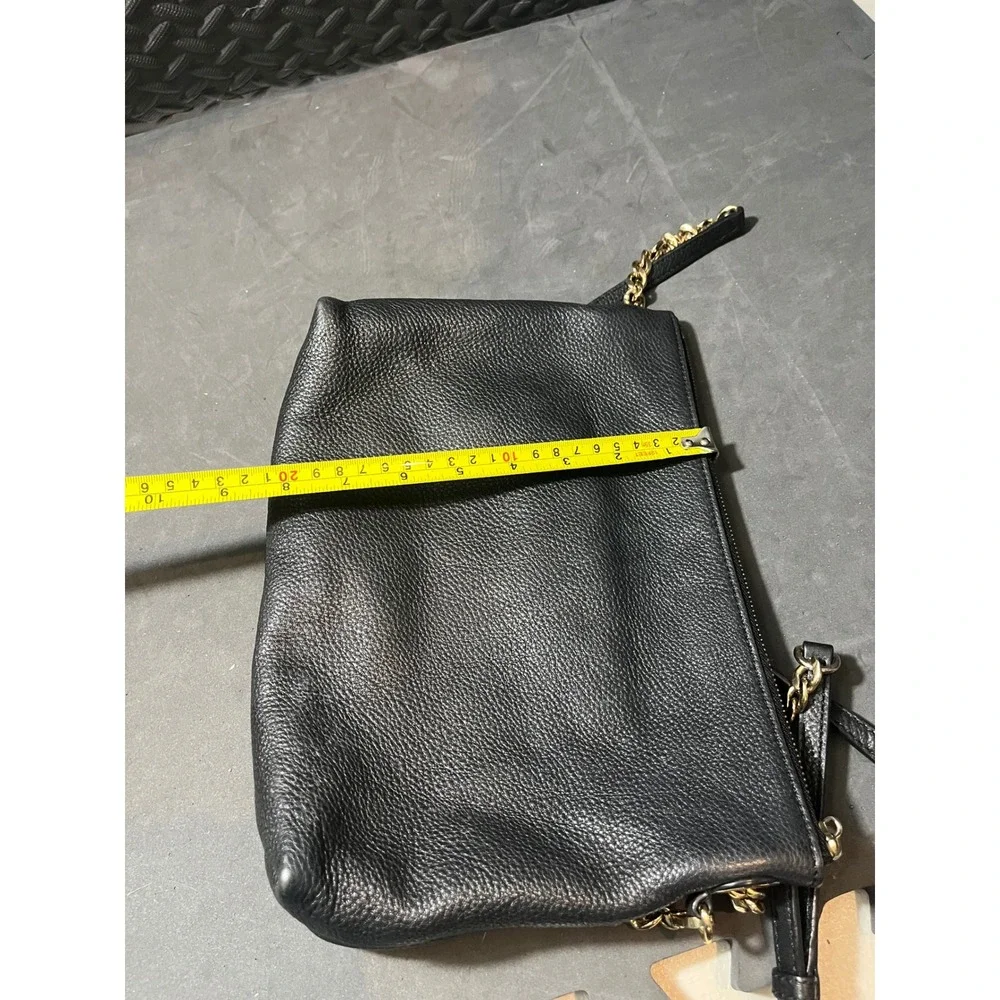 Michael‎ Kors Crossbody Bag Womens OS Black Pebble Leather Gold Chain Strap